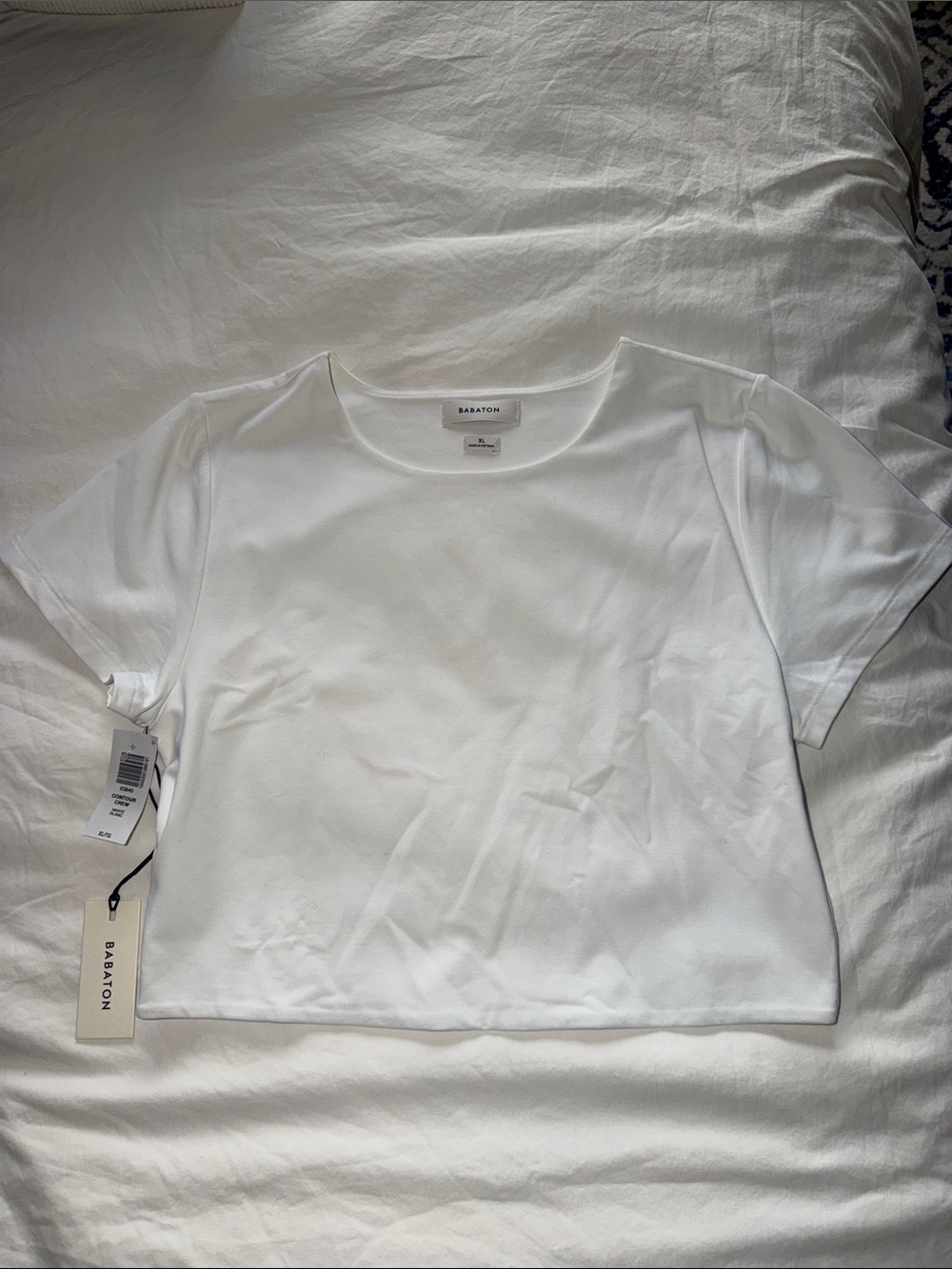 NWT Babaton Women's White Short Sleeve Contour Top